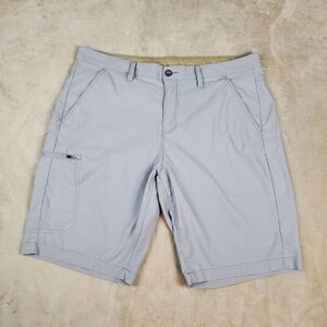 Eddie Bauer Cargo Shorts Mens 36 Gray Nylon Stretch Lightweight Outdoor Travel